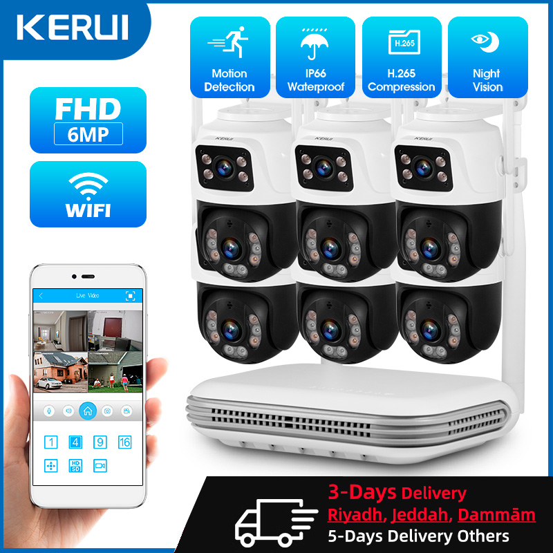 Home Security Video Systems - KERUI Étanche 6MP HD Sans Fil