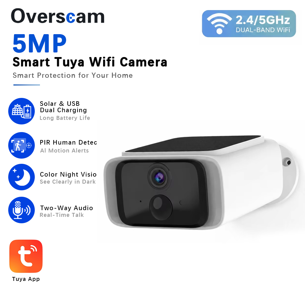Home Security Prices - Caméra de sécurité solaire Tuya 5MP