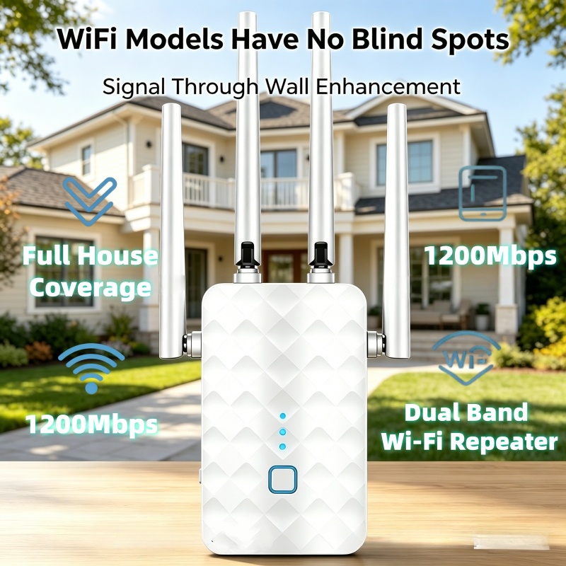 Home Security Wireless - Répéteur WiFi 1200 Mbps sans fil