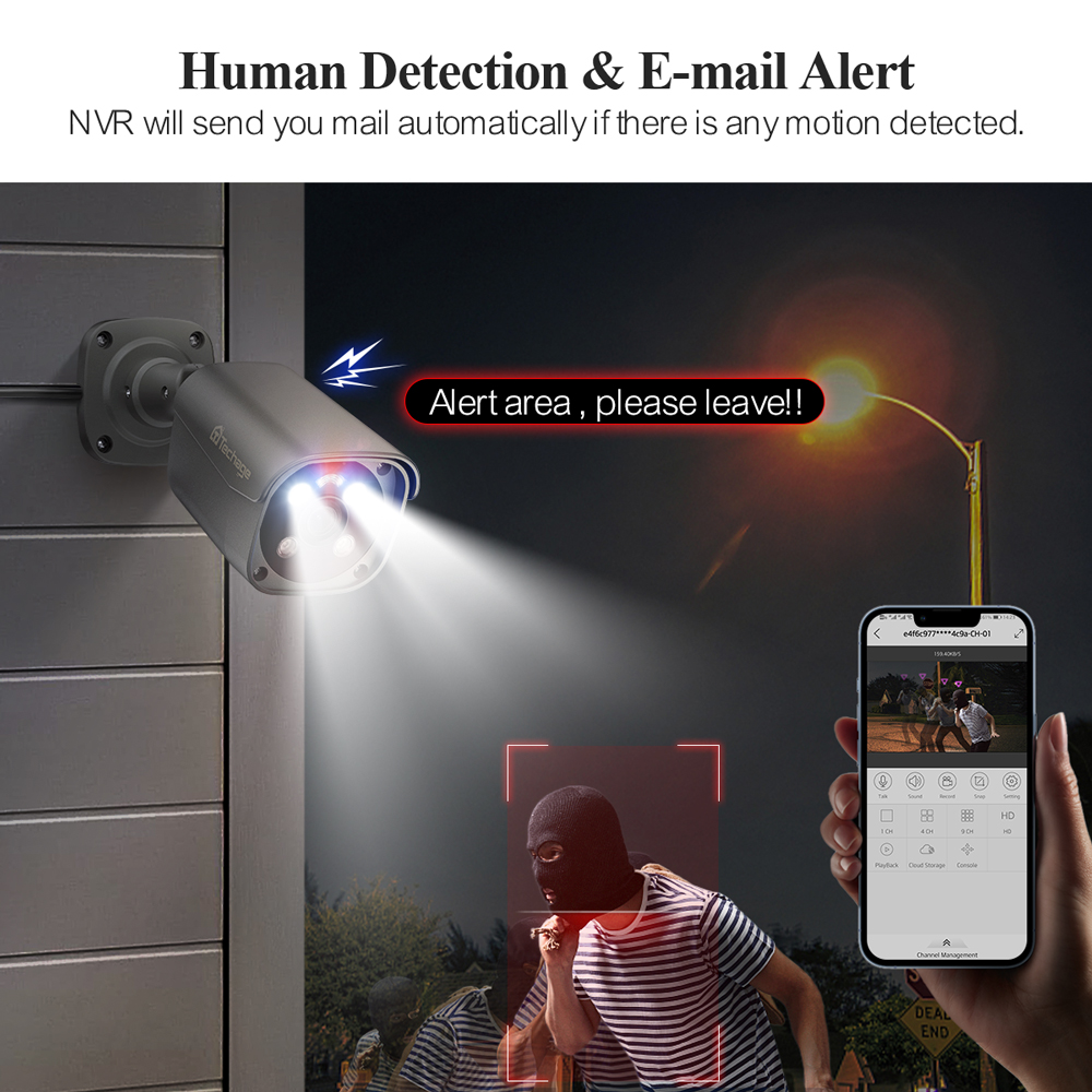 Techage-Système de caméra AI P - Home Security Video Systems avis et prix