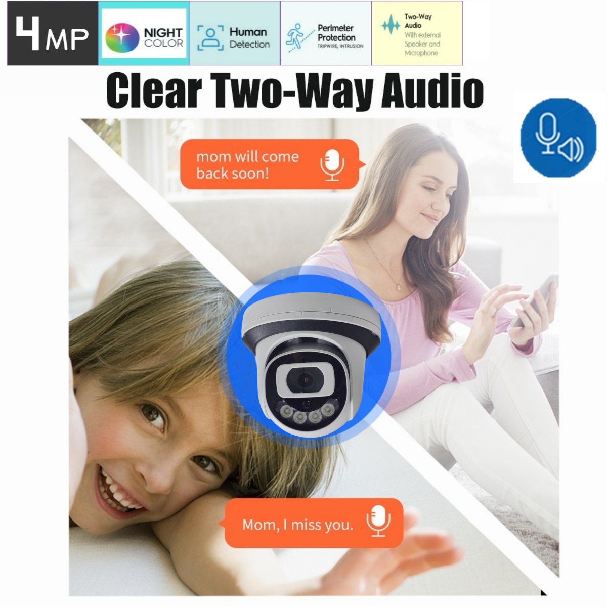 Caméra de sécurité WiFi 4MP, c - Home Security Video Systems avis et prix