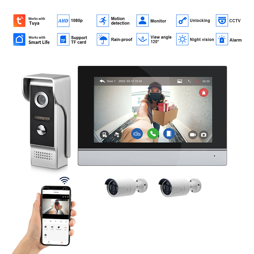 Visiophone avec écran IPS de 7 - Home Security Prices avis et prix